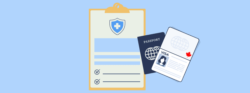 Medical insurance application with a Canadian Super Visa and passport—illustrating key requirements for Super Visa medical insurance in Canada.