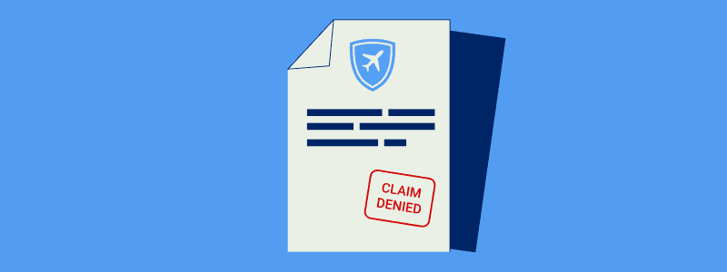 Travel insurance claim form stamped “Denied,” illustrating common reasons claims are refused and how to avoid denial.
