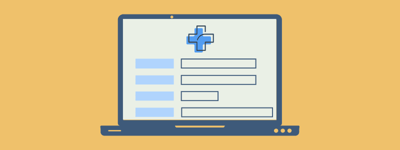 Open laptop with a blank Canadian provincial healthcare application—who’s eligible and how to apply for MSP, OHIP or AHCIP.