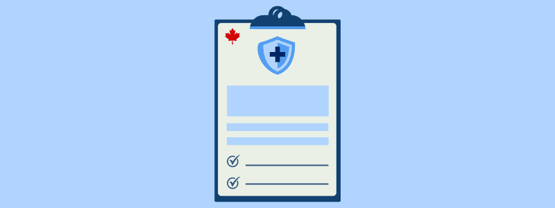Health insurance application for travel to Canada.