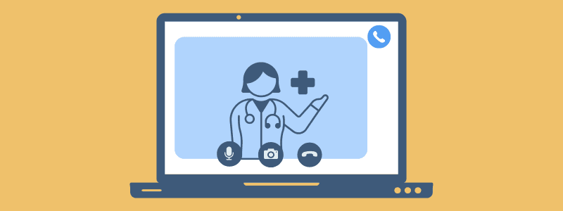 Open laptop showing a telehealth video call with a Canadian doctor—guide for Visitors to Canada on when and how to use online doctors.